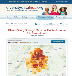 An example of the Child Opportunity Index applied to the Atlanta region.