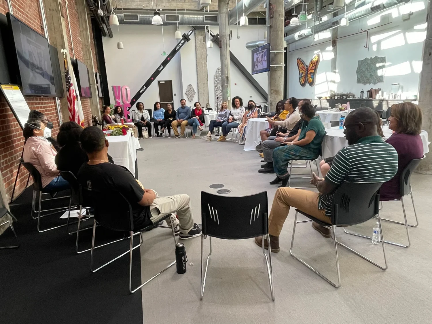 people seated in a circle