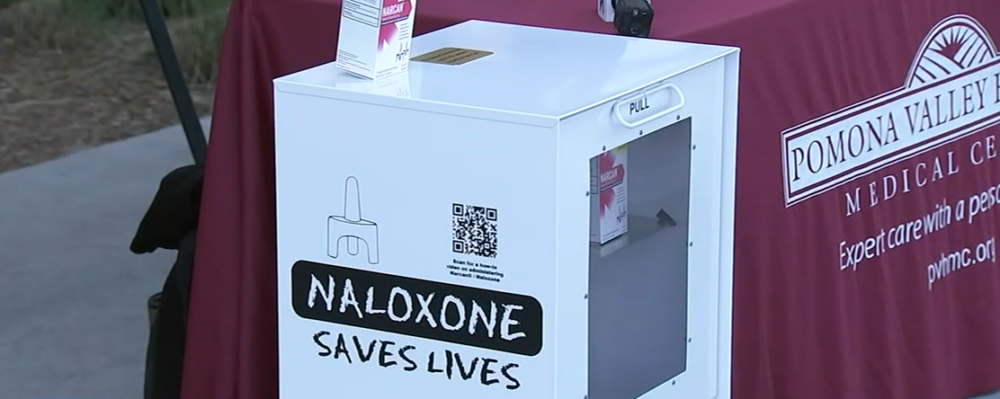 Naloxone box outside hospital