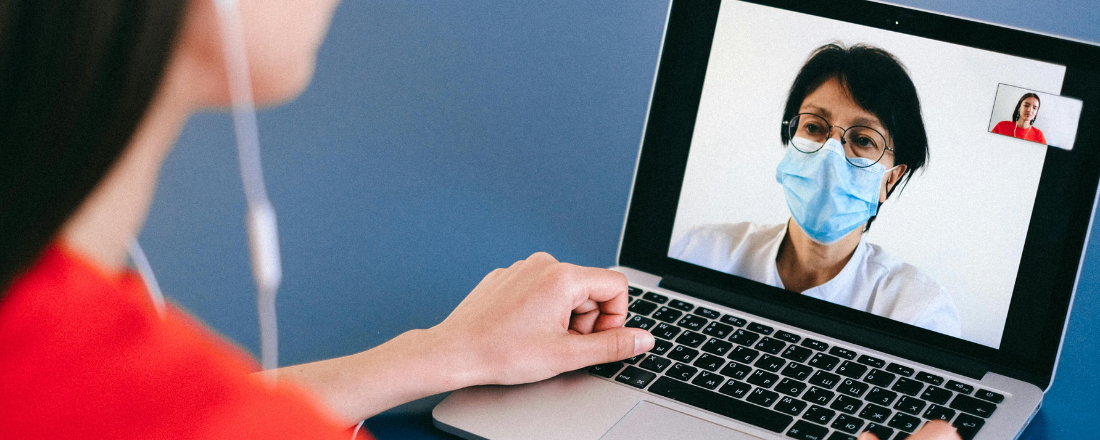 patient participating in a telehealth visit with their doctor