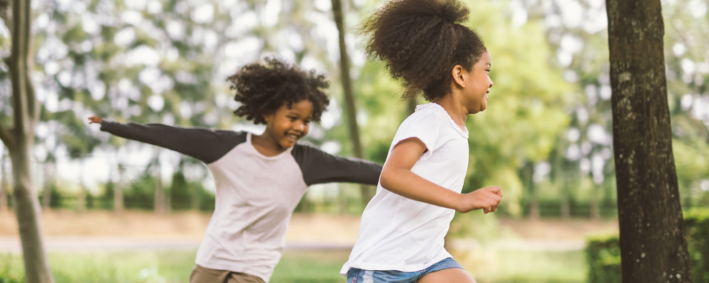 kids running in park playing