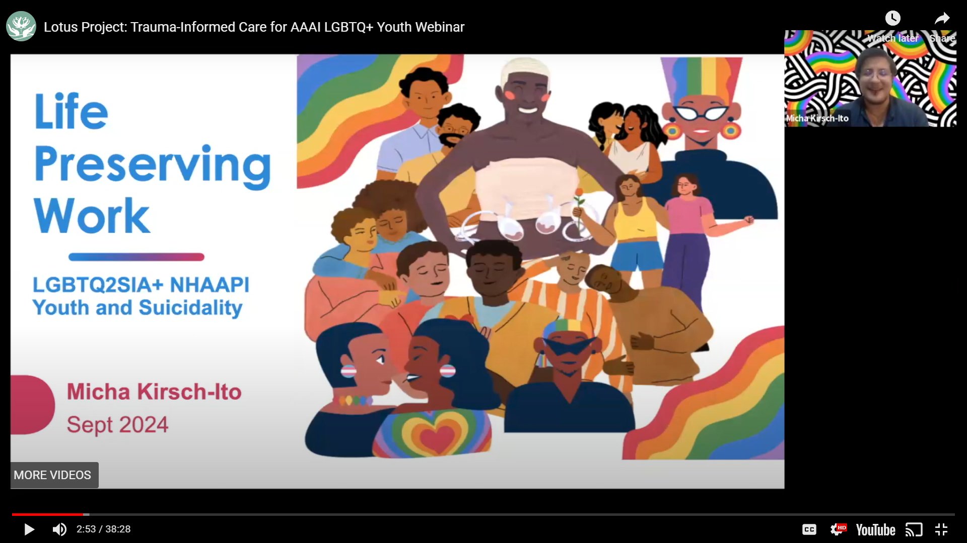 screenshot of webinar on AAAI LGBTQ+ Youth