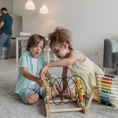 children playing in home