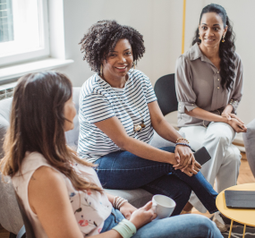 Women at a community organizing meeting