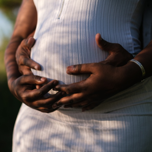 hands on pregnant belly