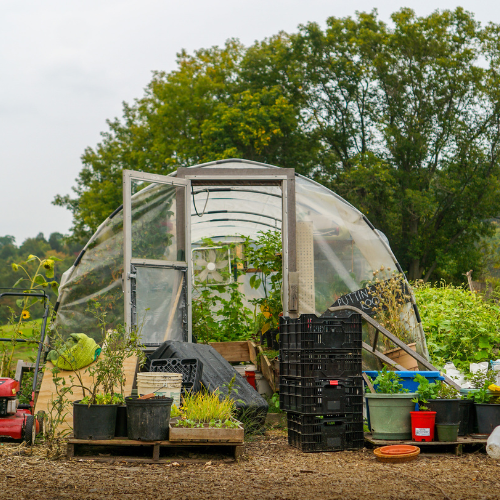 Hoop house and agricultural supplies